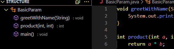 structure du code dans VS Code